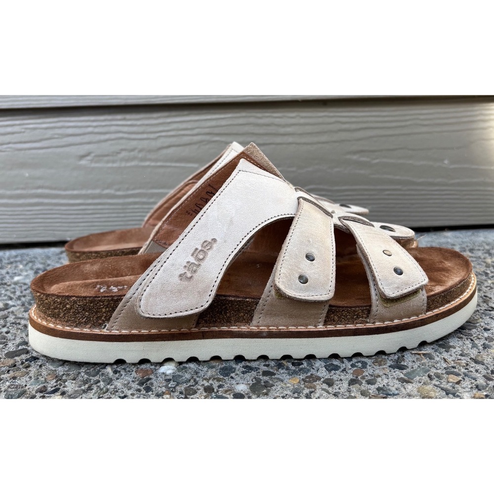 Taos Magnificent Stone Leather Cork Slide Sandals MGN-7644 EU 40 US 9-9.5
